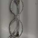 ICARA Fashion Rhinestone bling Reading Glasses for Women Retro Oval Reader Trendy Diamond Party Magnifying Glasses (White)