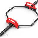 Hex Trap Bar 2-Inch Olympic Weightlifting Barbell, 48.6" Deadlift Bar for Squats, Shrugs, Push-Ups, 400Lbs Weight Capacit Suitable Home Gym Equipment Workouts for Beginners ,Women, Men-Multiple Colors (Black-Red)