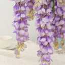 4pcs 47.2-inch Artificial Fake Wisteria Hanging Flower Garland Silk Flower String Home Party Decoration White Blue Pink Purple (Purple)