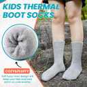 Velice Kids Merino Wool Hiking Socks Toddler Boys Girls Winter Warm Thermal Thick Cushion Crew Boot Socks 6 Pairs(Black/White/Brown,4-7 Years)