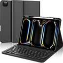 Apple iPad Pro 11 Case with Keyboard (M4), Detachable Bluetooth Keyboard, Long Battery Life, Auto Sleep/Wake, Case with Pencil Holder for iPad Pro 11 (SM-A2836/A2837/A3006) Black