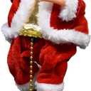 Climbing Santa with Rope, Climbing Santa Claus on Ladder Climbs Up and Down with Light Music Sound, Christmas Ornament for Xmas Tree Fireplace Home Décor (2 pcs)