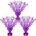 Crowye 3 Pieces Metallic Foil Spray Centerpiece Birthday Table Decoration Star Burst Centerpieces Graduation Table Decor for Birthday 2026 Party Holiday(Purple)