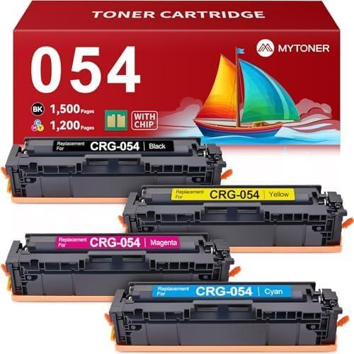 MYTONER 054 Toner Cartridge Set Replacement for Canon 054 054H CRG-054 for Color imageCLASS MF644Cdw MF642Cdw LBP622Cdw MF641Cw Printer 4 Pack High Yield Ink (Black Cyan Yellow Magenta)
