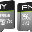 PNY 256GB PRO Elite Class 10 U3 V30 A2 microSDXC Flash Memory Card 2-Pack - Read Up to 100MB/s, Write Up to 90MB/s, 4K UHD, Full HD, UHS-I, Professional Performance, Smartphones, Action Cameras