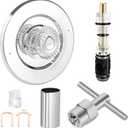 Shower Trim Kit, Compatible with Moen T470 Chateau Shower Trim Kit for 1225 Trim Kit, With 1225 Replacement Cartridge, 104421 Removal Tool, Escutcheon, Shower handle, Tubes and Screws, Chorme
