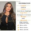 Highlight Dark Brown Layered Wavy Wig With Curtain Bangs for Women Dark Brown Mixed Honey Blonde Wavy Wig Natural Looking Synthetic Blonde Layered Heat Resistant for Daily Party Use 24inch