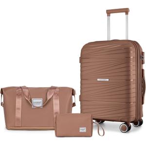 LARVENDER Carry On Luggage 22x14x9 Airline Approved, Suitcases with Wheels, 3 Piece Set