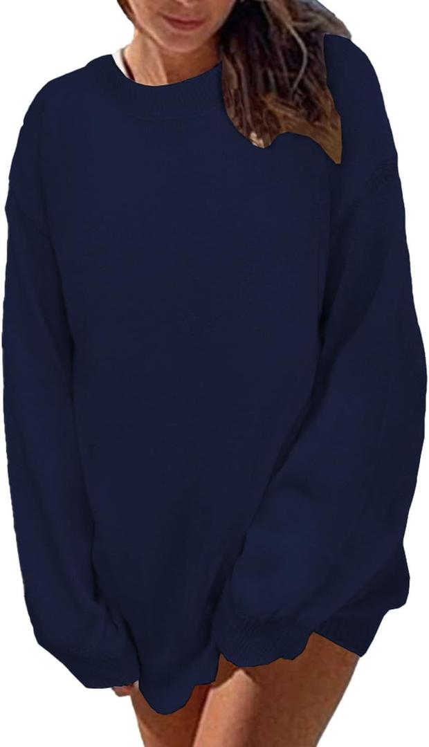 Mrskoala Womens Tops Casual Knit Sweater Long Sleeve Pullover Loose Shirts Fall Clothes (XXL)