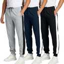 Real Essentials 3 Pack: Men's Tech Mesh Active Athletic Casual Jogger Sweatpants with Pockets- , S