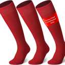 3 Pairs Soccer Baseball Sock, Youth Men and Women Knee High Softball Football Socks for Sports (L)