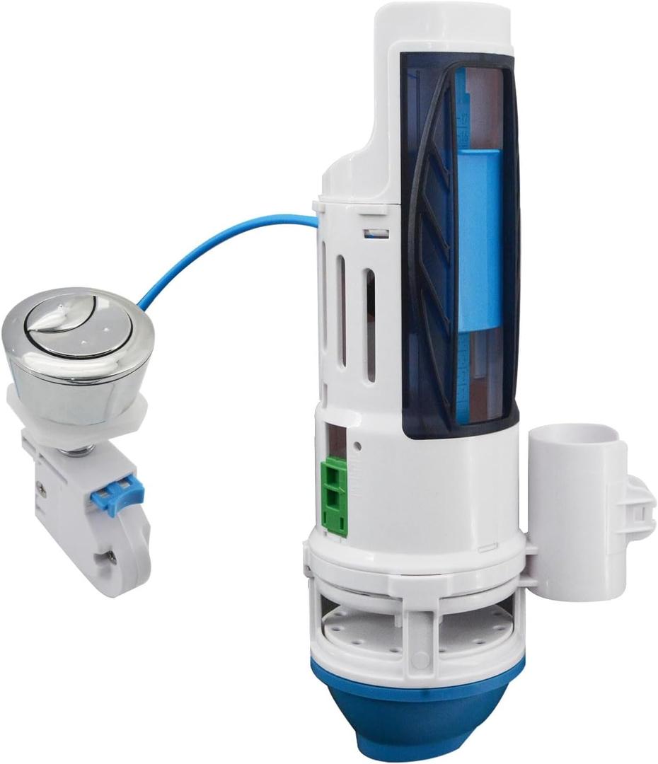Toilet Dual Flush Valve Replacement Kit Universal, Compatible with Danco HYR270 Hydroright, Fits 2-Inch Flush Valves, Electroplated Push-Button Handle & Seal Ring, WC Replacement Part