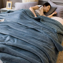 Lamb Wool Blanket, Double-layer Thick Solid Color Milk Velvet Multifunctional Single Sofa Cover Blanket Gift Blanket 90"×94"