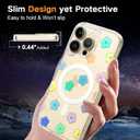 OOK Magnetic for iPhone 13 Pro Max Case [Compatible with Magsafe] Glitter Flowers Floral Design Plating Bling Clear Case Hard Back for iPhone 13 Pro Max Phone Case, Glitter Flower (6.7")