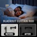 H.VERSAILTEX Black Wrap Around Short Curtain Rod 18.5 to 28.5 Inch, 3/4 Inch Adjustable Blackout Door Curtain Rods for Windows Telescoping Curved Drapery Rods for living room Inoor/Outdoor