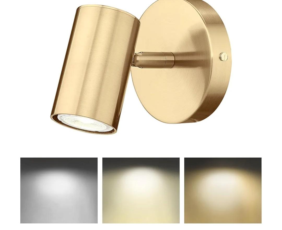 Gold Wall Sconce, Modern Wall Light Fixture, LED Track Lighting with GU10 Bulb for Bedroom Entryway Bathroom Kitchen, SL4830-1W-BB
