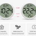 Digital Wall Clock with Date, Indoor Temperature, Auto-DST, Battery-Operated Digital Clock, 8 Inch Small Decorative Wall Clock for Bedroom, Living Room, Home, Kitchen, Office, Modern, Electric, Simple