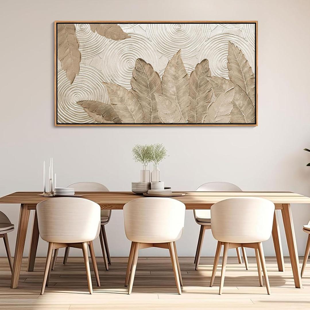 Minimalist & Modern Art for Bedroom Decor Framed Abstract Artwork for Walls Neutral & Contemporary Beige Wall art - Artwork for Living Room and Boho Style Large Abstract Wall Art 2448IN