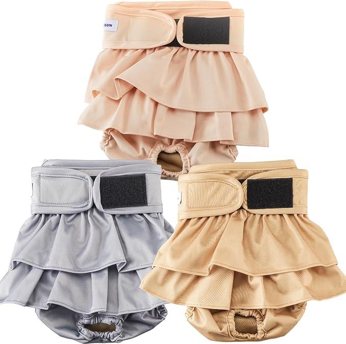 Reusable Dog Diapers Female Washable, Premium Doggie Diaper for Dogs, Pack of 3, Highly Absorbent Extra Large Dog Diaper for Heat, Incontinence and Puppy Training(XL)