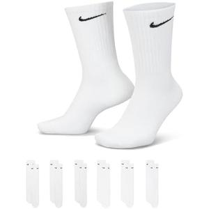 Nike Kids' Everyday Cotton Cushioned Crew Socks (3 Pair), White/Black, Small