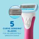 Schick Hydro Silk TrimStyle Razor with Bikini Trimmer for Women | 2-in-1 Bikini Razor for Women and Womens Trimmer for Pubic Hair, Includes 1 Waterproof Handle, 3 Refills & 1 AAA Battery