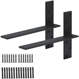 T Shelf Free Hanging Shelf Bracket, Soild Heavy Duty Steel Knee Wall Hidden Countertop, Rustproof Metal Brackets for Kitchen Cabinets, Floating Desk, Bar Top,DIY Projects (2, 30 Inch)