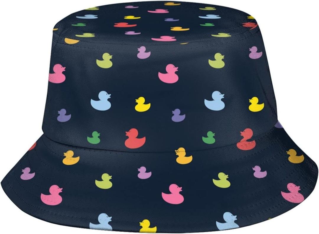 Funny Duck Bucket Hat Fisherman Hat Beach Travel Sun Hat Outdoor Cap for Unisex Men Women