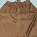 SEBOWEL Women Satin Maxi Long Skirt Silk Side Tie A Line Swing Midi Skirt Silky Flowy Ruffle Pleated Cocktail Party Skirts Size Medium