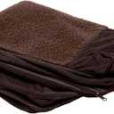Furhaven Replacement Dog Bed Cover Sherpa & Chenille Sofa-Style, Machine Washable - Coffee, Large