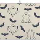 Halloween Spooky Ghost Bats Dish Drying Mat 18 x 24 in for Kitchen Counter Microfiber Dry Dishes Mats Drainer Mat Dish Drying Pad for Countertops (Multi 03)