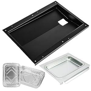 Uniflasy 69804 Grease Tray with 67047 Catch Pan for Weber Spirit 300 Series Gas Grills,Spirit E310 E320 E330 S310 S320 S330 Grills,Drip Tray with 10 Pack Aluminum Foil Liner,Replace Weber 69804 67047