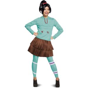 Disguise Women's Vanelope Deluxe Adult Costume, turquoise, L (12-14)