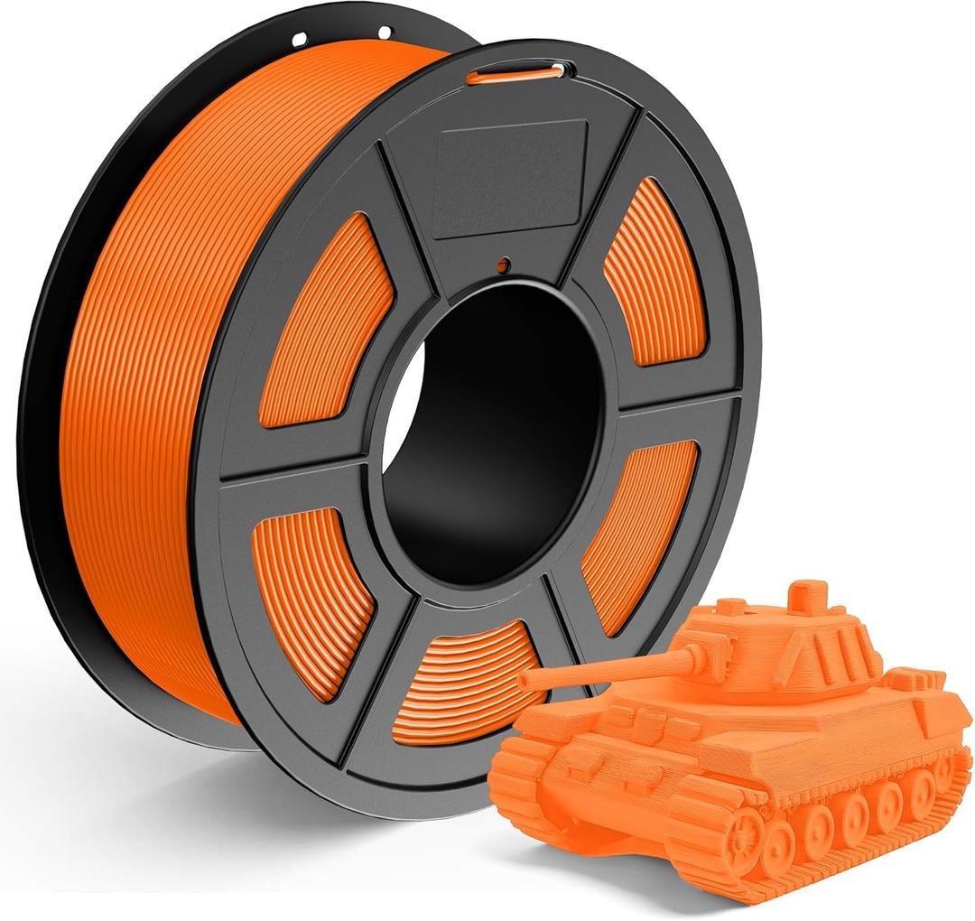 TECBEARS PLA Filament 1.75mm, Neatly Wound 3D Printer Filament, Dimensional Accuracy +/- 0.02 mm, 1Kg Spool(2.2 lbs), Fits for Most FDM 3D Printers, Orange