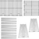 5Packs 7mm Round Cooking Grid Grates with 5Packs Stainless Steel Flame Tamer Heat Plates Replacement Parts for Blaze BLZ-3 BLZ-4 BLZ-5,3, 4, 5 Burner Blaze Grill Models