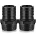 2 Pieces Pool PVC Fitting Tube Fitting Adapter Barbed Hose Fittings Barbed x NPT Male for Industrial Tube Portable Water Garden Kitchen Hose Swimming Pool Pump(2",Black,2 Pcs)