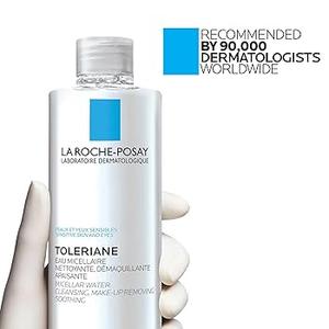 La Roche-Posay Micellar Cleansing Water for Sensitive Skin, Micellar Water Makeup Remover, Cleanses and Hydrates Skin, Gentle Face Toner, Oil Free (13.5 Fl Oz (Pack of 1))
