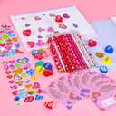 28 Pack Valentines Day Classroom Exchange Gift for Kids with Stationery Set Assorted Valentines Day Cards for Kids School Valentines Party Favors for Class with Goodie Bag, Pencils, Stickers, Erasers