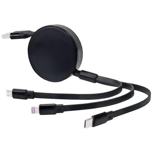 BoxWave Cable Compatible with Samsung Galaxy Note 9 - AllCharge PD miniSync (100W), Retractable High-Speed Charging Portable USB Cable - Jet Black