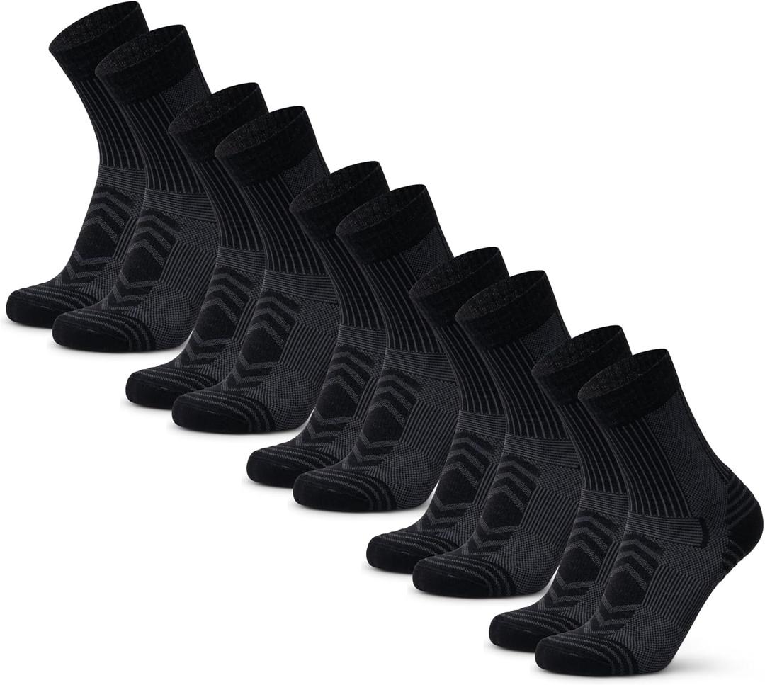 DANISH ENDURANCE Lightweight Merino Wool Hiking Socks, Thin Breathable Summer Walking Socks for Men & Women, 3 or 5-Pack (Medium)