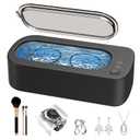 Ultrasonic Jewelry Cleaner Machine: 48KHz Ultra Sonic Cleaner for Jewelry,Eyeglass,Rings,Watch Band,Dentures,with Dual Cleaning Modes,350ML 304 Stainless Steel Tank,Gift for Wife,Mom,Daughter