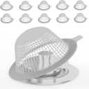 Disposable Drain Hair Catcher 10-Pack, Peel & Stick Drainage Protection, Made from HDPE2 Recyclable Plastic, No Mess Drain Protector for Pop-Up Tub Drains