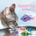 Jayol Electronic Engaging Pet Toy Fish, Waterproof LED Light Electronic Fish, Speeding up and Slowing Down Sway in Water, Twist Tail in a Lifelike Manner (4 PCS)