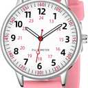 Nurse Watch for Women Waterproof Analog Silicone Watch with Second Hand Nursing Watch (Pink)