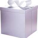 LaRibbons Large Gift Boxes with Lids, 10x10x10 Inches Purple Square Foldable Gift Boxes for Birthday, Wedding, Christmas, Baby Shower, Party, All Occasion