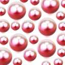 TMCLHXYNF 150Pieces Floating NO Hole Pearls Beads and 2300 Pieces Water Gel Beads for Vases Faux Pearls, Floating Gradient red-Brown Pearls Centerpiece for Party Table Wedding