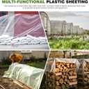 Plastic Sheeting 6 Mil, 8x25 FT, Heavy Duty, Greenhouse Plastic Polyethylene Film, UV Resistant, Tear-Proof, for Garden, Agriculture, Painting, Floor Protection