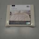 Comfort Spaces Cream King Size Duvet Cover Set - 3 Pieces Pintuck Pleated Duvet Cover, All Season Lightweight, Extra Softness Pre-Washed Microfiber King Bedding Cover Shams