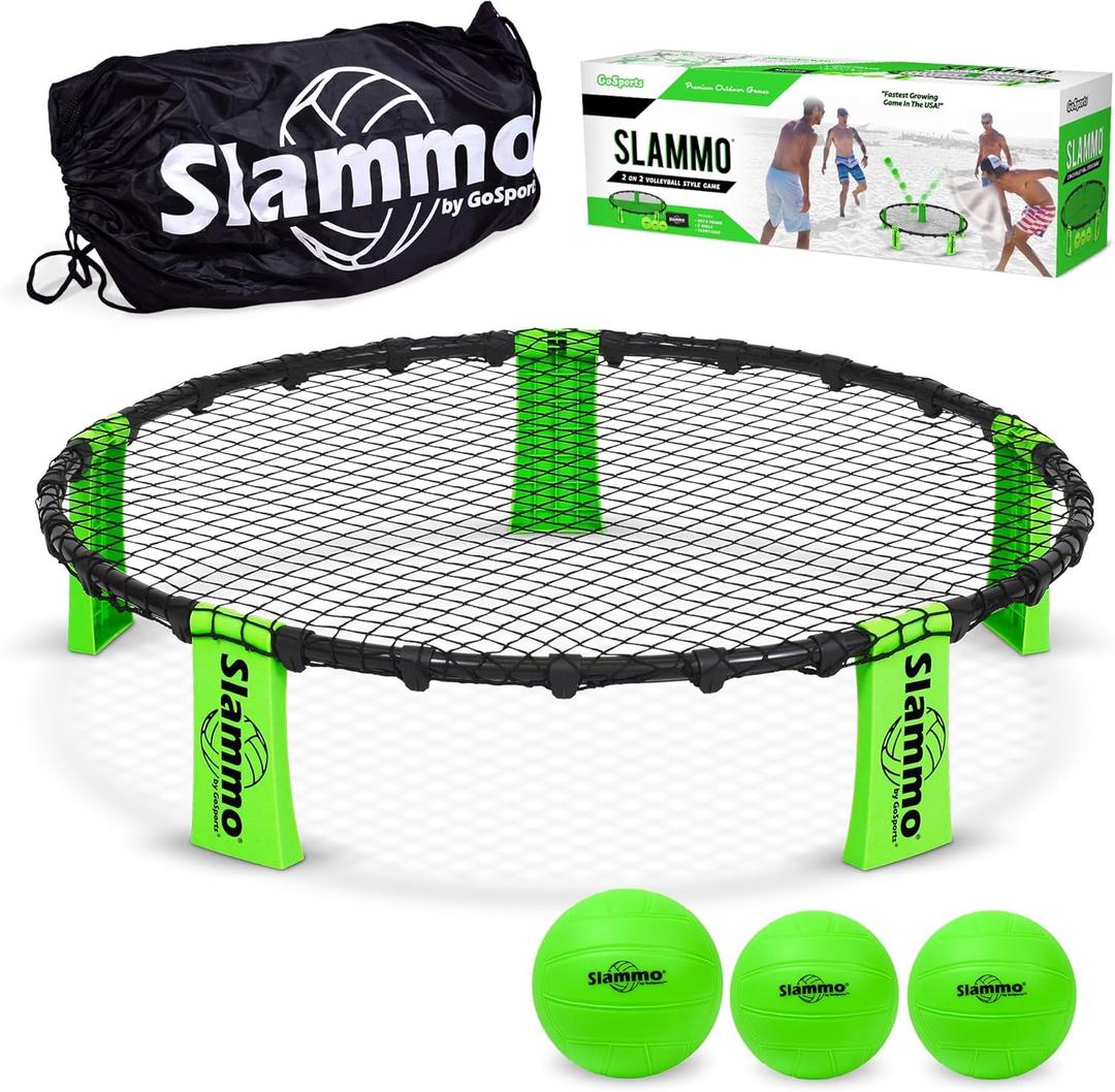 GoSports Slammo Game Set (Includes 3 Balls, Carrying Case and Rules) - Outdoor Lawn, Beach & Tailgating Roundnet Game, Standard