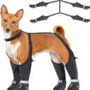 Idepet Dog Suspender Boots, Anti-Slip & Fall Waterproof Tall Shoes Legging for Small Medium Dog, Adjustable Suspender Boots for Winter Snow Rain Hiking Paws Protector, Size 5