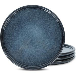 Stone Lain Eden 4-Piece Dinner Plate Set Stoneware, Dark Blue